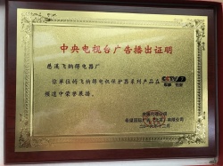 央視廣告證書
